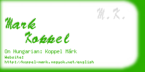mark koppel business card
