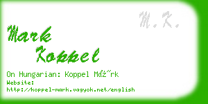 mark koppel business card